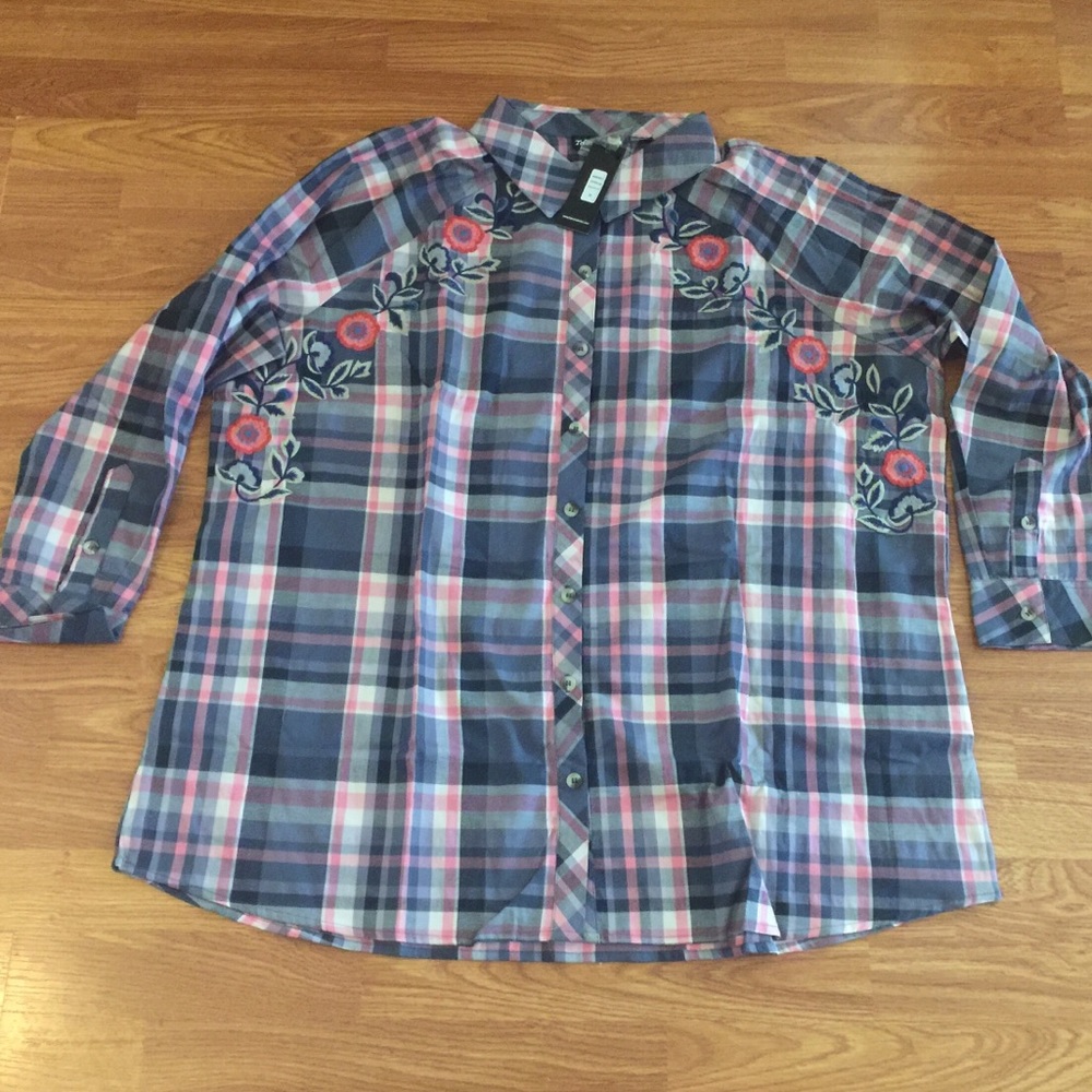 Tolani Collection Estrella 2x Embroidered Top